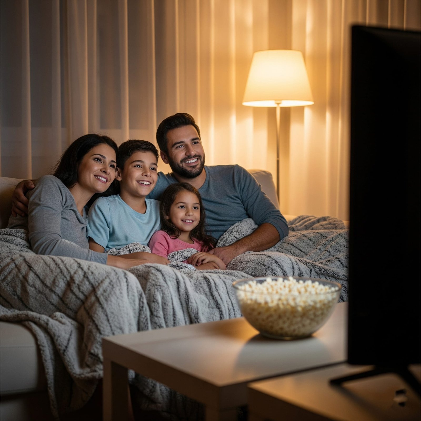 Imagen generada por IA que representa una familia disfrutando de su hipoteca
